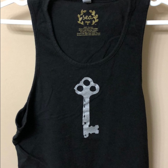 Sea NYC from Saks black tank with silver key - Picture 2 of 3